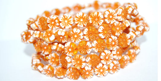 Hawaii Flower Pressed Glass Beads, (812102010 46489), Glass, Czech Republic