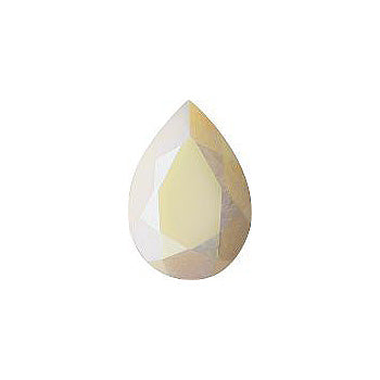 Pear Faceted Pointed Back (Doublets) Crystal Glass Stone, Yellow 4 Opaque With Ab, Polished (83520-Abp), Czech Republic