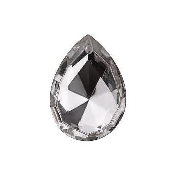 Pear Faceted Pointed Back (Doublets) Crystal Glass Stone, White 13 Transparent With Aluminium (000300-Al), Czech Republic