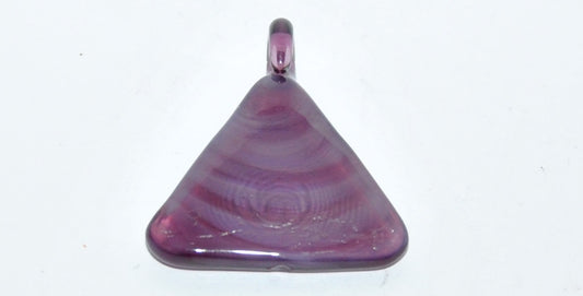 Czech Glass Hand Made Triangle Lampwork Pendant, (3630 B), Glass, Czech Republic