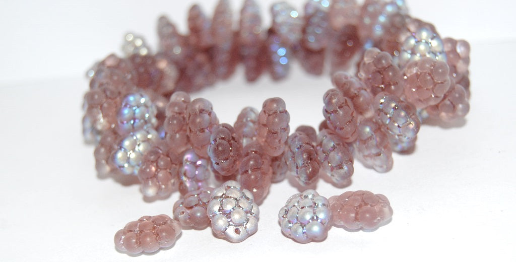 Grape Fruit Pressed Glass Beads, Transparent Light Amethyst Ab (20040 Ab), Glass, Czech Republic