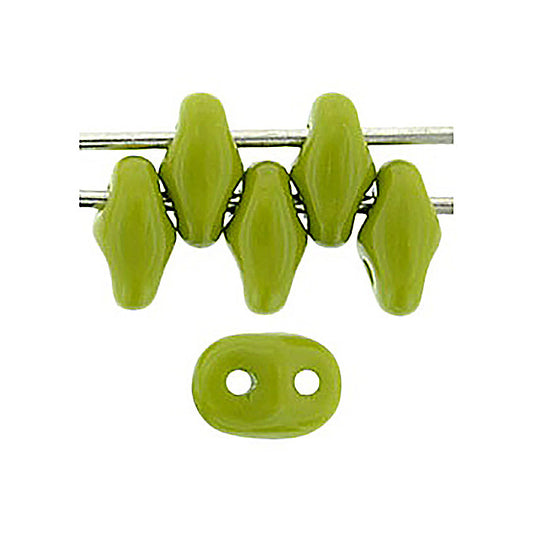 Matubo MiniDuo 2-hole smaller SuperDuo glass beads Opaque Olivine Glass Czech Republic