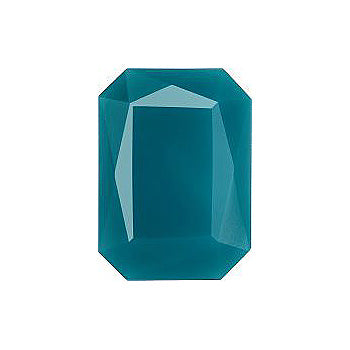 Octagon Faceted Pointed Back (Doublets) Crystal Glass Stone, Aqua Blue 12 Opaque (63142), Czech Republic