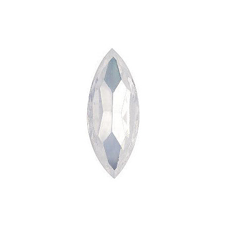 Navette Faceted Pointed Back (Doublets) Crystal Glass Stone, White 1 Milky Colours (Milky-White-Gf), Czech Republic