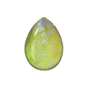 Pear Cabochons Flat Back Crystal Glass Stone, Light Green 1 Mexico Opals (Mex-27), Czech Republic