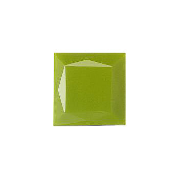 Square Faceted Pointed Back (Doublets) Crystal Glass Stone, Light Green 8 Opaque (54021), Czech Republic