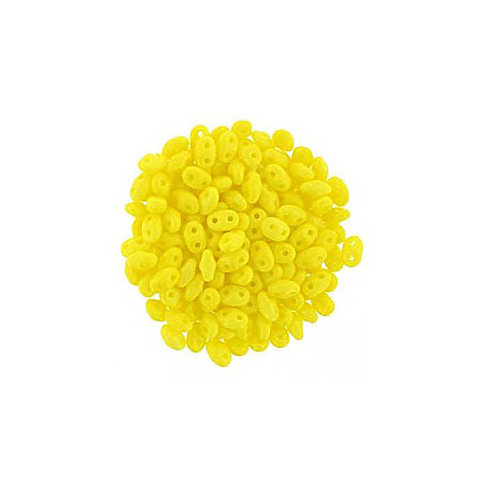 Matubo MiniDuo 2-hole smaller SuperDuo glass beads Neon Yellow Glass Czech Republic