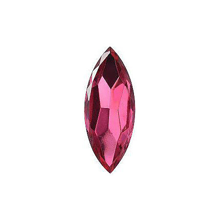 Navette Faceted Pointed Back (Doublets) Crystal Glass Stone, Pink 19 Transparent With Aluminium (70140-K-Al), Czech Republic