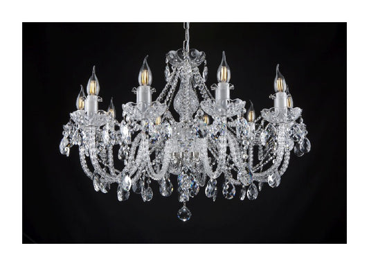 Crystal Bohemia Chandelier with 10 bulbs AMELI, Czech Republic. Gold colour Crystal Czech Republic