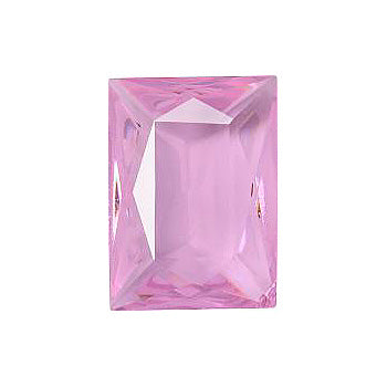 Rectangle Faceted Pointed Back (Doublets) Crystal Glass Stone, Pink 21 Transparent (70110-K), Czech Republic