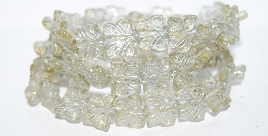 Butterfly Pressed Glass Beads, Transparent Yellow 54201 (80100 54201), Glass, Czech Republic