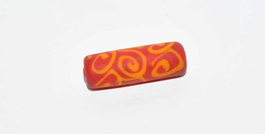 Czech Glass Hand Made Roller Tube Lampwork Beads, (269 E), Glass, Czech Republic