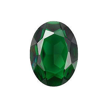 Oval Faceted Pointed Back (Doublets) Crystal Glass Stone, Green 4 Transparent (50640), Czech Republic