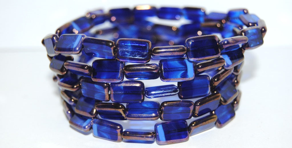 Table Cut Rectangle Beads, 30093100 Bronze (30093100 14415), Glass, Czech Republic