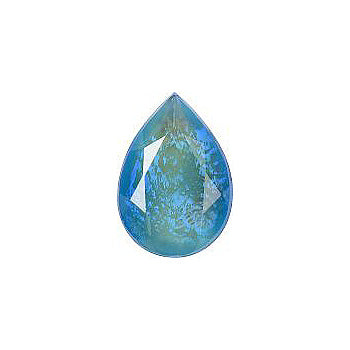 Pear Faceted Pointed Back (Doublets) Crystal Glass Stone, Blue 14 Mexico Opals (16317), Czech Republic