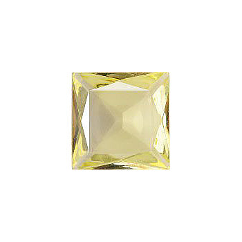 Square Faceted Pointed Back (Doublets) Crystal Glass Stone, Yellow 3 Transparent (80110), Czech Republic