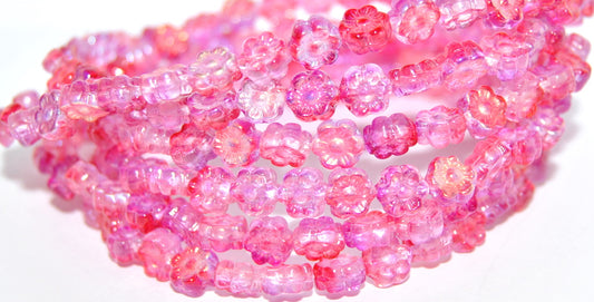 Hawaii Flower Pressed Glass Beads, Crystal 48120 (30 48120), Glass, Czech Republic