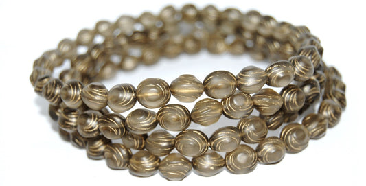 Spiral Snail Pressed Glass Beads, (40020 54202M), Glass, Czech Republic