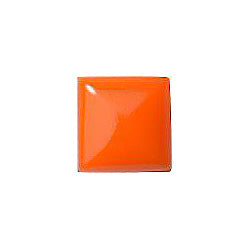 Square Cabochons Flat Back Crystal Glass Stone, Orange 1 Opaque (93130), Czech Republic