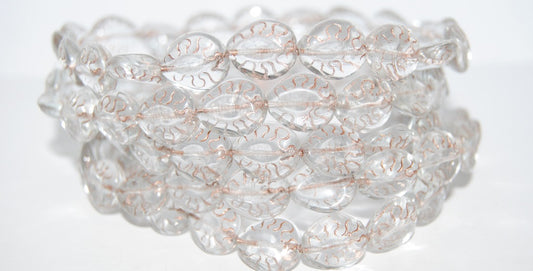 Tear Oval Pressed Glass Beads, Crystal 54200 (30 54200), Glass, Czech Republic