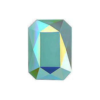 Octagon Faceted Pointed Back (Doublets) Crystal Glass Stone, Turquoise 2 Opaque With Ab, Polished (63122-Abp), Czech Republic