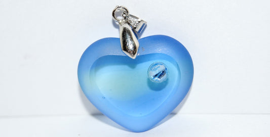 Table Cut Heart Beads Pendant, Pp 87311 Matte (Pp 87311 M), Glass, Czech Republic