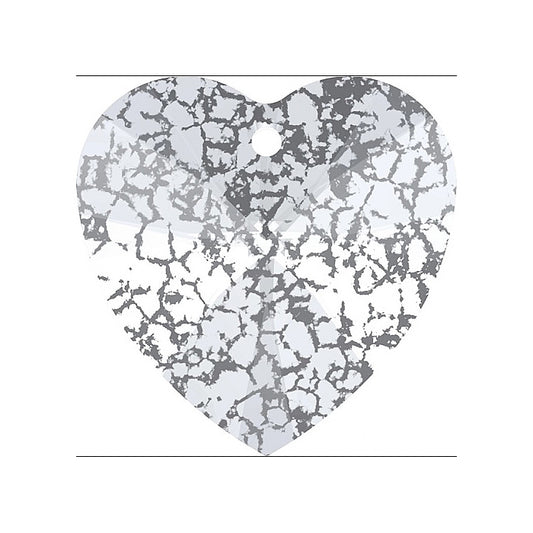 SWAROVSKI ELEMENTS pendant HEART 6228 crystal stone with hole Crystal Silver Patina Glass Austria