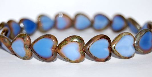 Table Cut Heart Beads, (37724 43400), Glass, Czech Republic