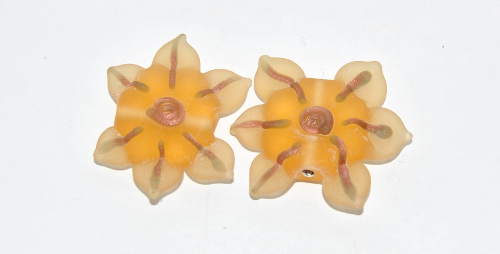 Czech Glass Hand Made Flower Lampwork Beads, (2622 B), Glass, Czech Republic