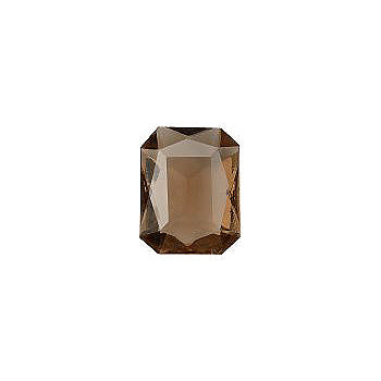 Octagon Faceted Pointed Back (Doublets) Crystal Glass Stone, Brown 1 Transparent (10200), Czech Republic
