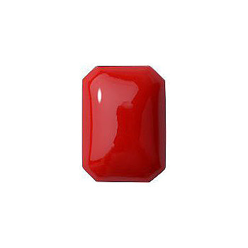 Octagon Cabochons Flat Back Crystal Glass Stone, Red 5 Opaque (93180), Czech Republic