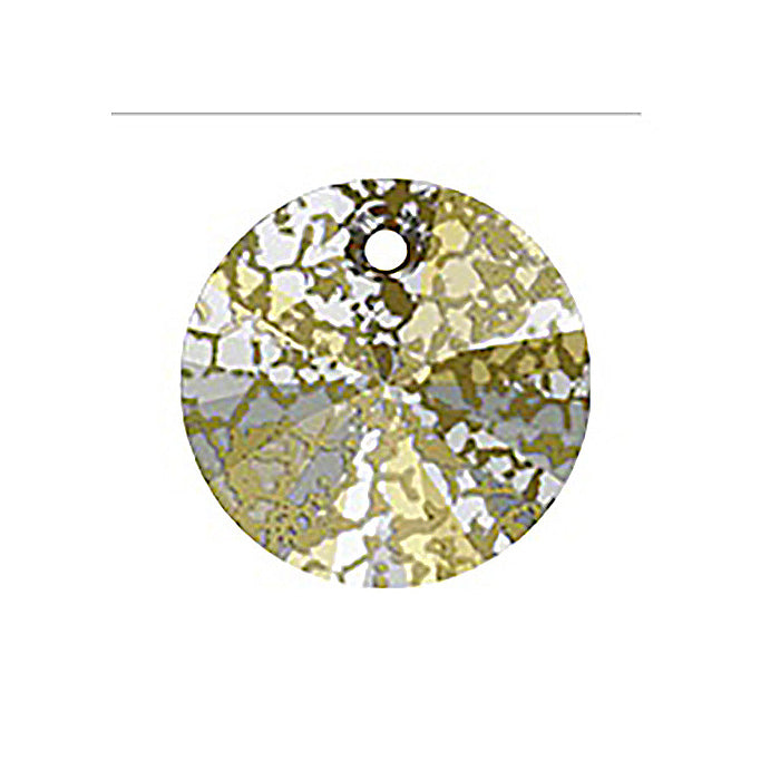 SWAROVSKI ELEMENTS pendant XILION 6428 crystal stone with hole Crystal Gold Patina Glass Austria