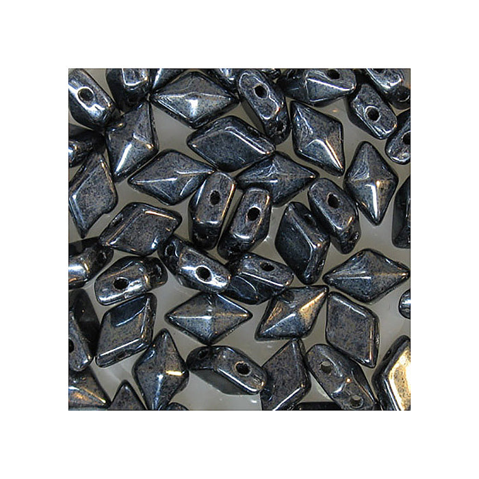 DIAMONDUO glass two-hole beads rhombus gemduo Hematite Glass Czech Republic