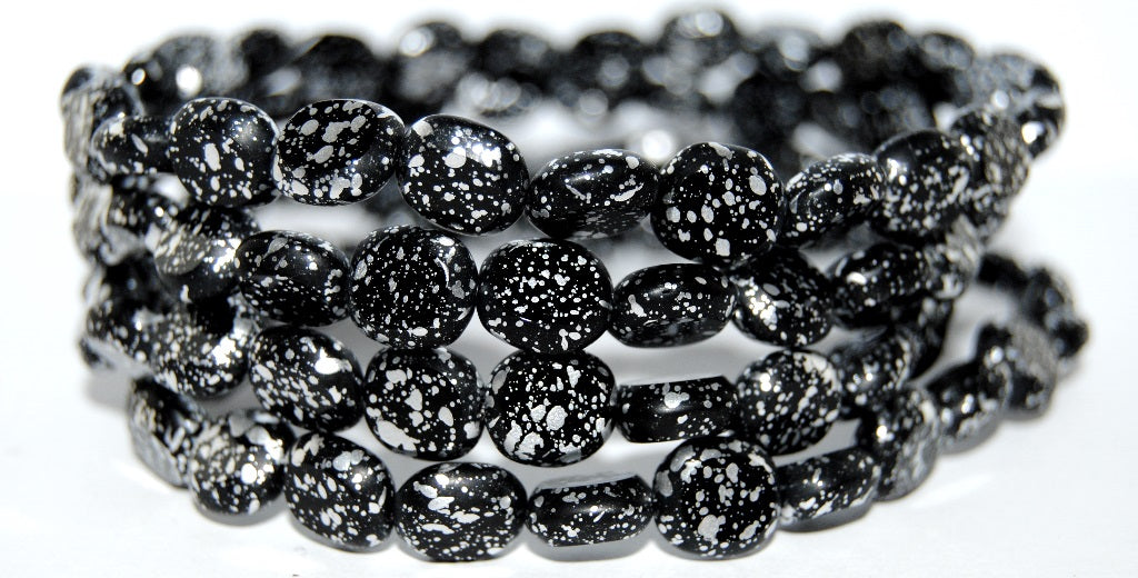 Table Cut Round Candy Beads, Black 94400 (23980 94400), Glass, Czech Republic