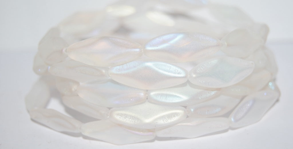 Faceted Oval With Star Pressed Glass Beads, (00030Abm2X), Glass, Czech Republic