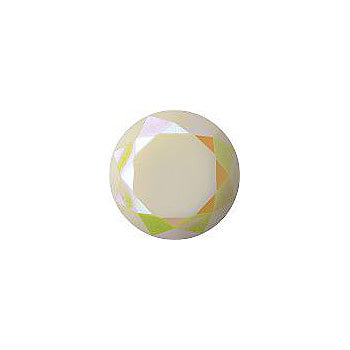 Round Faceted Pointed Back (Doublets) Crystal Glass Stone, Yellow 1 Opaque With Ab, Polished (83520-Abp), Czech Republic