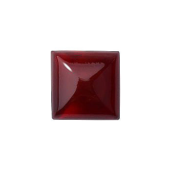 Square Cabochons Flat Back Crystal Glass Stone, Red 7 With Silver (90119-L), Czech Republic