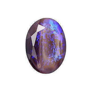 Oval Faceted Pointed Back (Doublets) Crystal Glass Stone, Violet 14 Mexico Opals (16217), Czech Republic