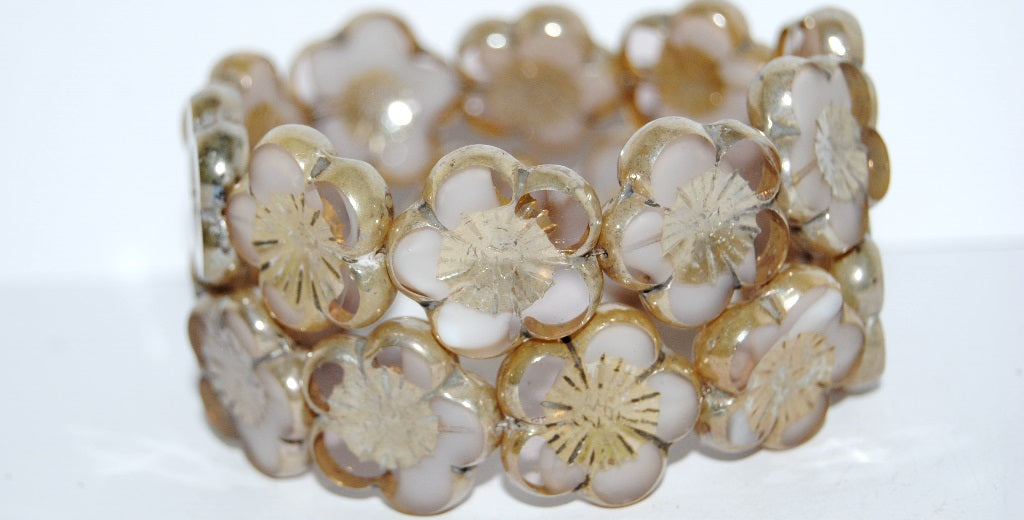 Table Cut Flower Beads Hibiscus, (21 6208 43500), Glass, Czech Republic