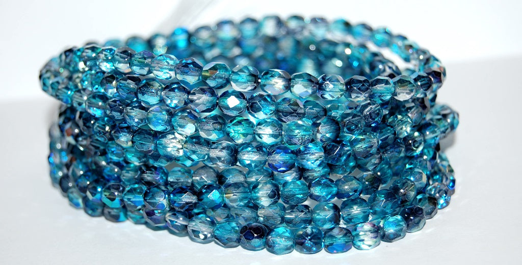 Fire Polished Round Faceted Beads, 48103 (48103), Glass, Czech Republic