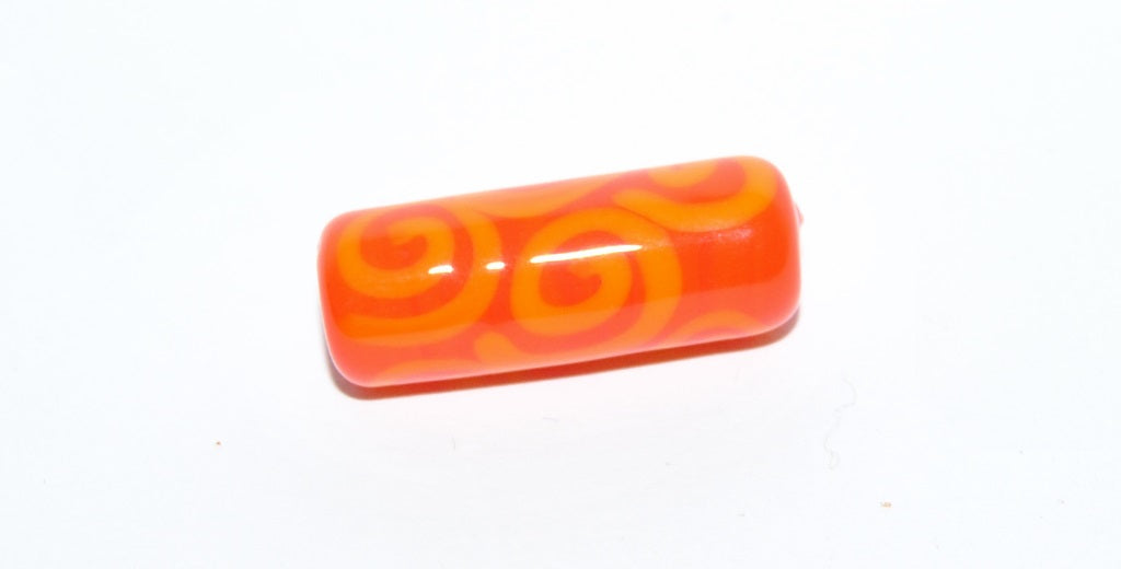 Czech Glass Hand Made Roller Tube Lampwork Beads, (269 F), Glass, Czech Republic