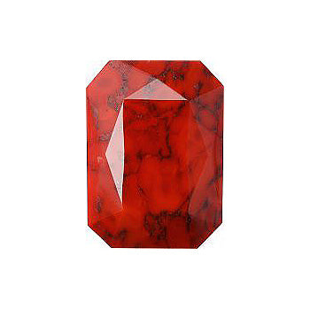 Octagon Faceted Pointed Back (Doublets) Crystal Glass Stone, Red 6 Matrix Colours (A110), Czech Republic