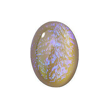Oval Cabochons Flat Back Crystal Glass Stone, Yellow 9 Mexico Opals (16215), Czech Republic