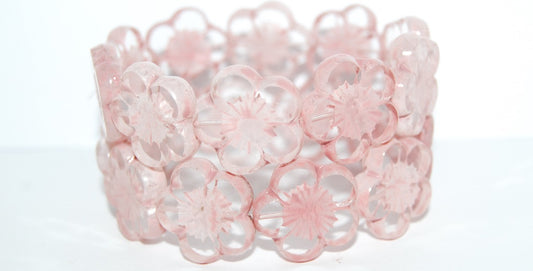 Table Cut Flower Beads Hibiscus, (21 43608 Lava Glass), Glass, Czech Republic