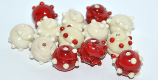 Czech Glass Hand Made Round Lampwork Beads With Hedgehog, (E), Glass, Czech Republic