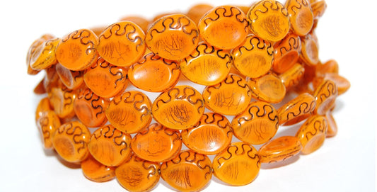 Tear Oval Pressed Glass Beads, (81250 23202), Glass, Czech Republic