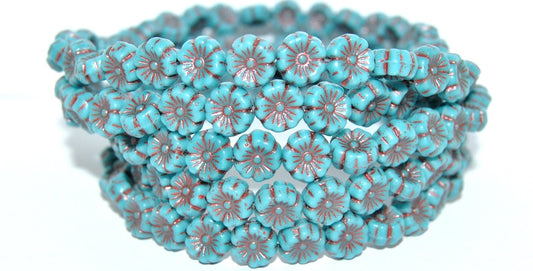 Hawaii Flower Pressed Glass Beads, (63900 43809), Glass, Czech Republic