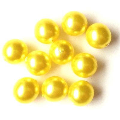 Imitation pearl glass beads round Yellow Glass Czech Republic
