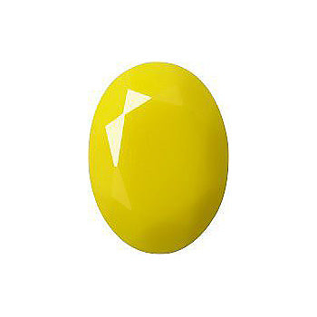 Oval Faceted Pointed Back (Doublets) Crystal Glass Stone, Yellow 9 Opaque (83012), Czech Republic