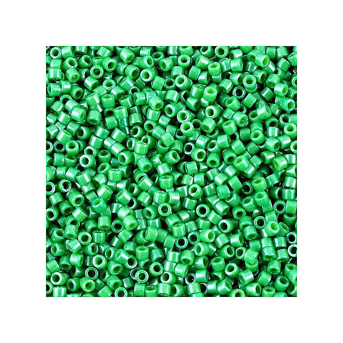 Miyuki Delica Rocailles Seed Beads Opaque Green Dyed Glass Japan